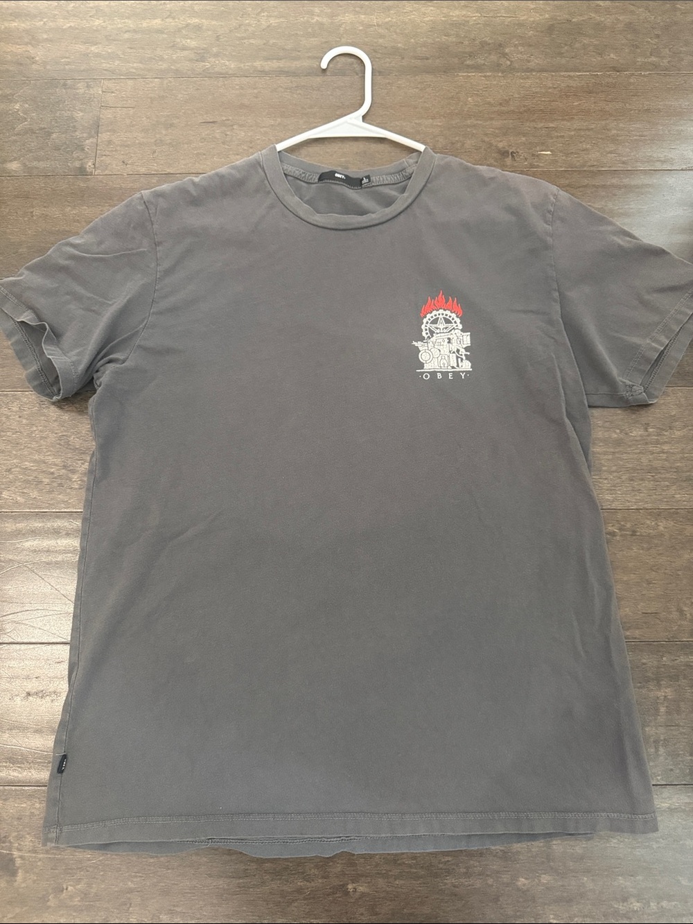 Obey Charcoal Short Sleeve Tee men’s large